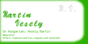 martin vesely business card
